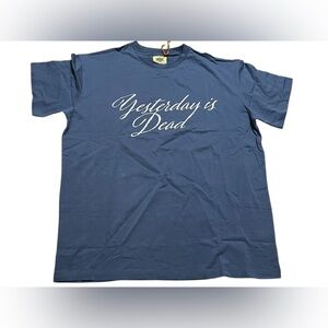 Yesterday‎ Is Dead YID Logo Embroidery sketch T-shirt short sleeve blue size 2XL